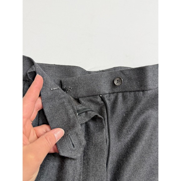 Carlisle Womens Charcoal Gray 100% Wool Wide Leg Pleated Trousers Pants Size 10 - Picture 4 of 9